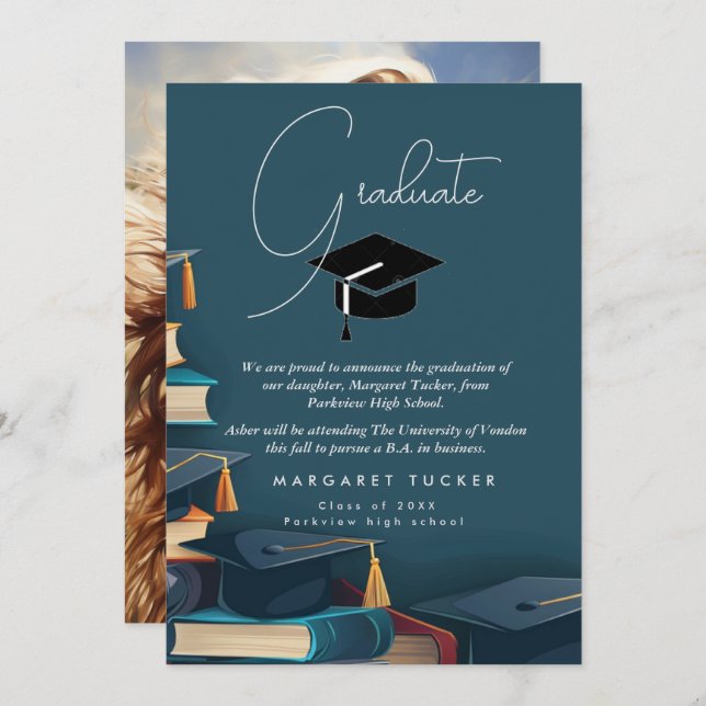 Anuncio Niña de graduación I Cap (Anverso / Reverso)