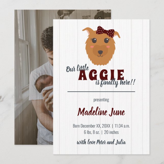 Anuncio Niña Perro Maroon Baby (Anverso / Reverso)