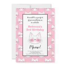 Niñas pequeñas 3 Fiestas de cumpleaños gatitos ros