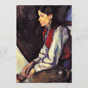 Anuncio Niño con arte pintado por el Vest Rojo Paul Cezann