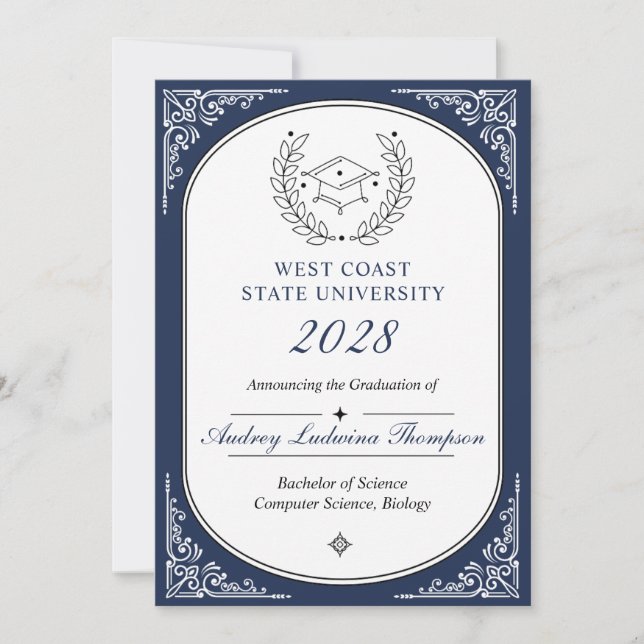 Anuncio No Photo Graduation Announcements (Anverso)