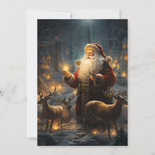 Anuncio Noche de Navidad de Santa en el Bosque Nevado