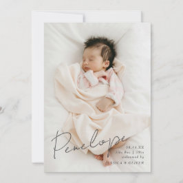 Anuncio Nombre de bebé caligráfico moderno de sangrado com