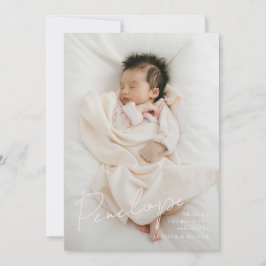 Anuncio Nombre de bebé caligráfico moderno de sangrado com