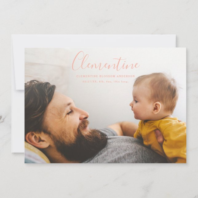 Anuncio Nombre de guión moderno foto nacimiento de un punt (Anverso)