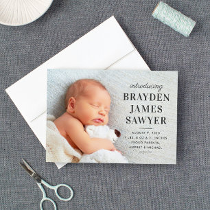 Anuncio Nombre de la declaración Carbón Gray Baby Boy Foto