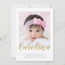 Anuncio Nombre elegante Patrón floral Nacimiento de foto