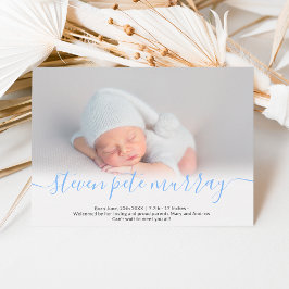 Anuncio Nombre guión foto azul niño bebé