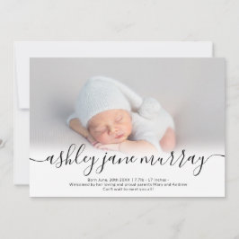 Anuncio Nombre guión foto del corazón bebé neutro negro