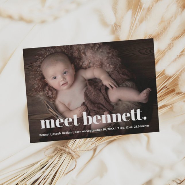 Anuncio Nombre moderno foto bebé nacimiento (Subido por el creador)