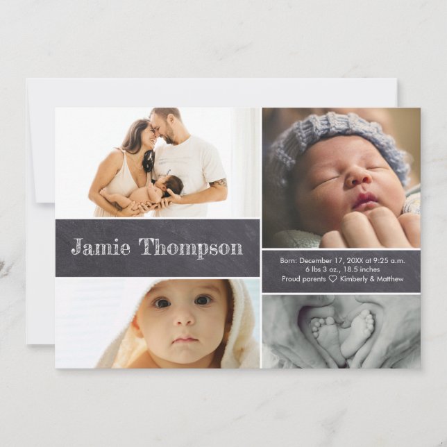 Anuncio Nombre personalizado de tablero de Collage de foto (Anverso)