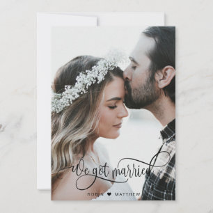 Anuncio Nos Casamos, Elegante Boda De Fotos De Guión Negro