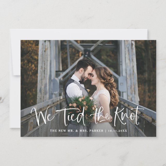 Anuncio Nos Casamos | Elopement Fotográfico con Letra Rúst (Anverso)
