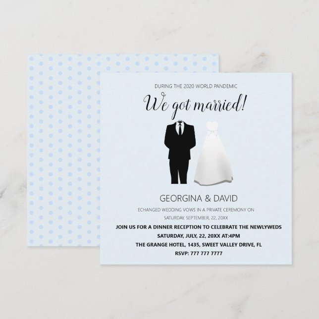 Anuncio ¡Nos Casamos Modernos de Azul! Boda (Anverso / Reverso)