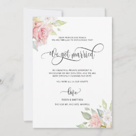 Anuncio Nos casamos, Rosa Floral de oro Boda casado