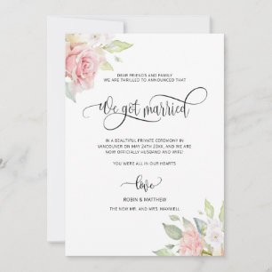 Anuncio Nos casamos, Rosa Floral de oro Boda casado
