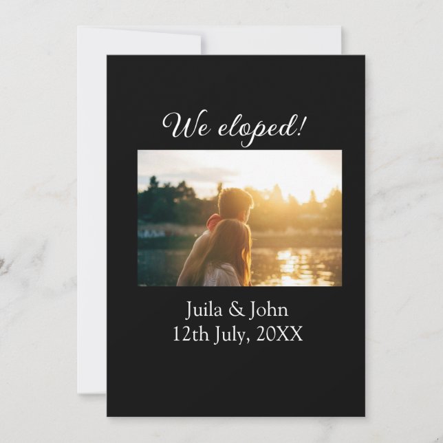 Anuncio Nos escapamos agregar nombre de la pareja ciudad,  (Anverso)