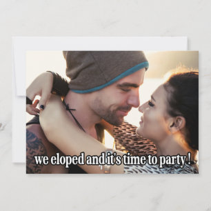 Anuncio Nos escapamos Foto de boda moderna