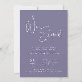 Anuncio Nos escapamos Lavanda Púrpura Elopement Minimalist