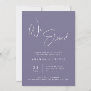Anuncio Nos escapamos Lavanda Púrpura Elopement Minimalist
