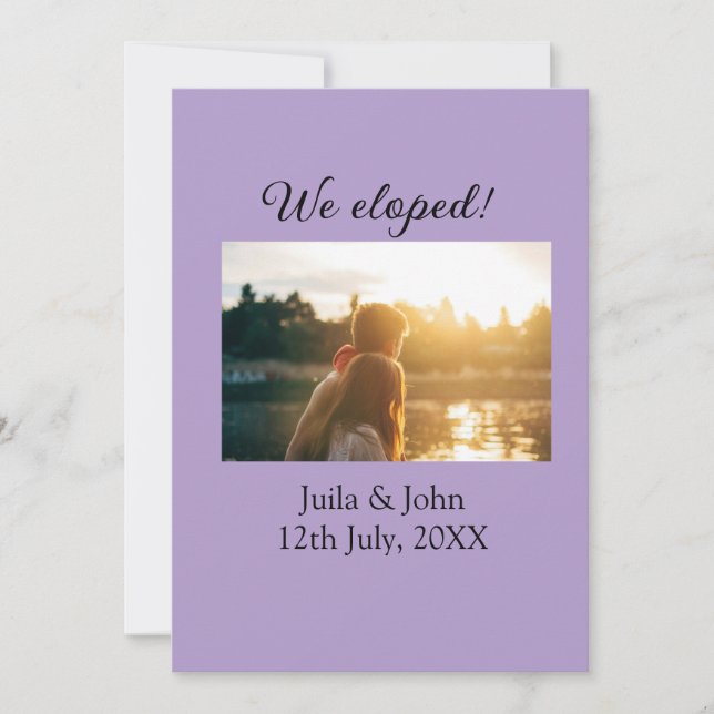 Anuncio Nos fugamos añadir ciudad de nombre de pareja, fec (Anverso)