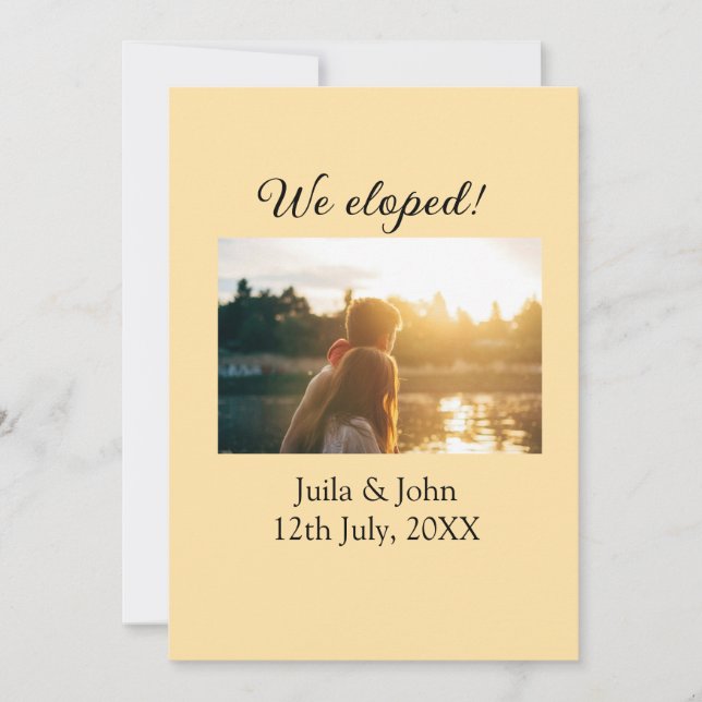 Anuncio Nos fugamos añadir ciudad de nombre de pareja, fec (Anverso)