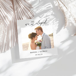 Anuncio Nos Fugamos Llamada de Fotos Caligrafía Boda Scrip