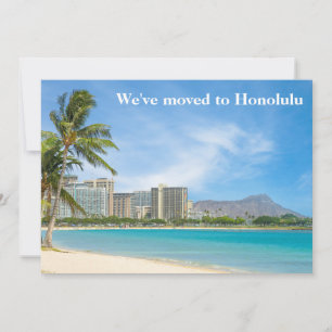 Anuncio Nos hemos mudado a Honolulu Beach Photo Personaliz