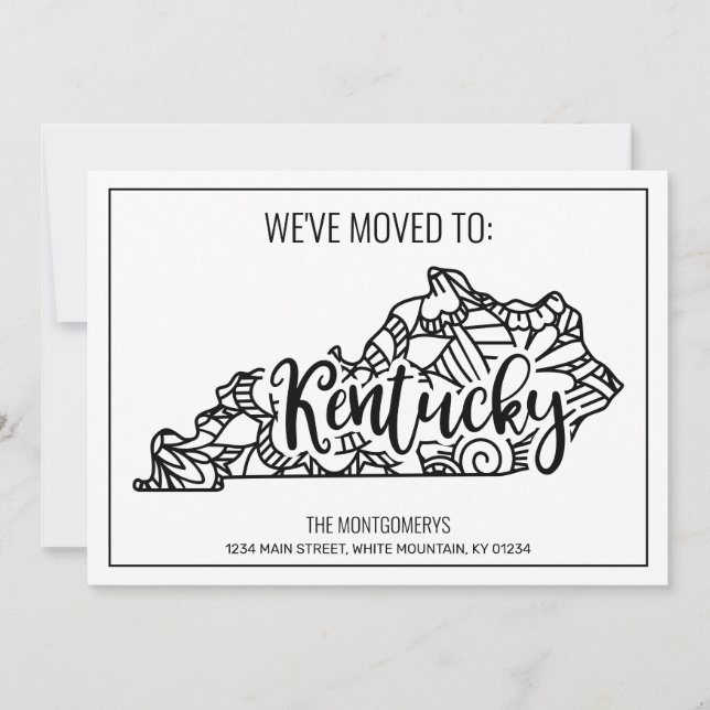 Anuncio Nos hemos mudado a la casa de Mandala floral estat (Anverso)