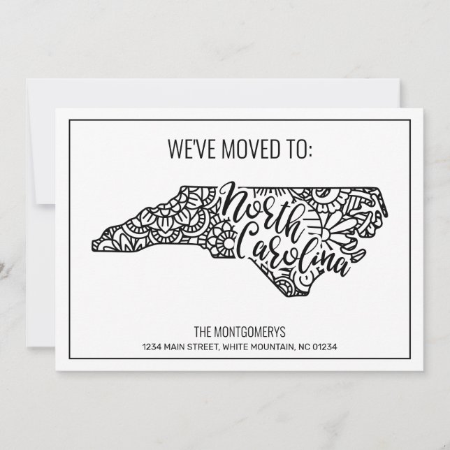 Anuncio Nos hemos mudado a North Carolina State Floral Man (Anverso)