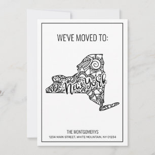 Anuncio Nos hemos mudado a Nueva York Floral Mandala