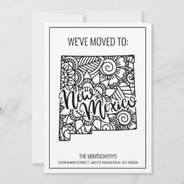 Anuncio Nos hemos mudado a Nuevo México Floral Mandala