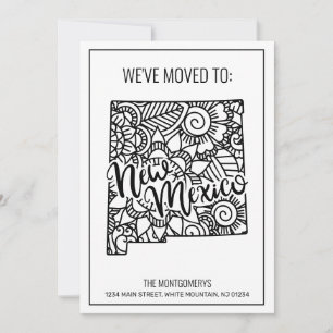 Anuncio Nos hemos mudado a Nuevo México Floral Mandala