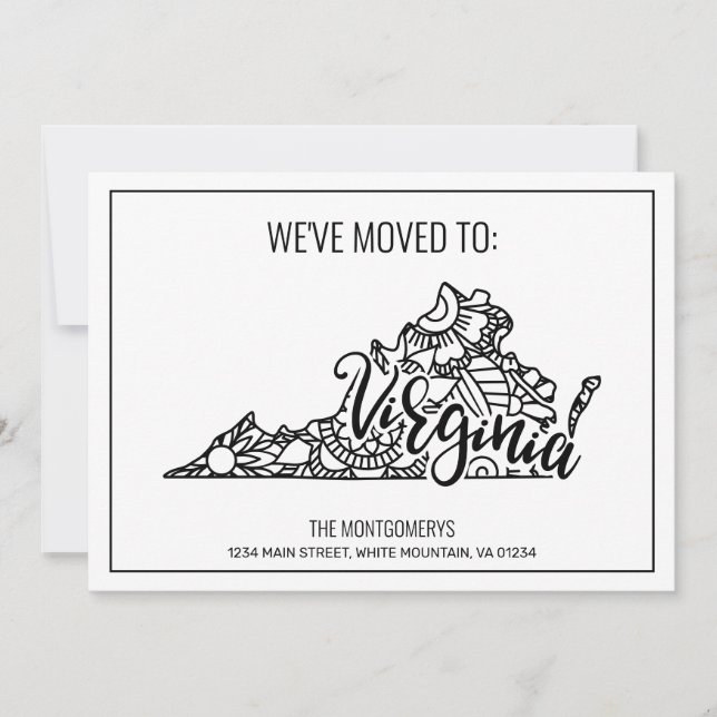 Anuncio Nos hemos mudado a Virginia State Floral Mandala (Anverso)