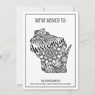 Anuncio Nos hemos mudado a Wisconsin State Floral Mandala