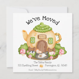 Anuncio ¡Nos hemos mudado! Casa de tetera con gatos