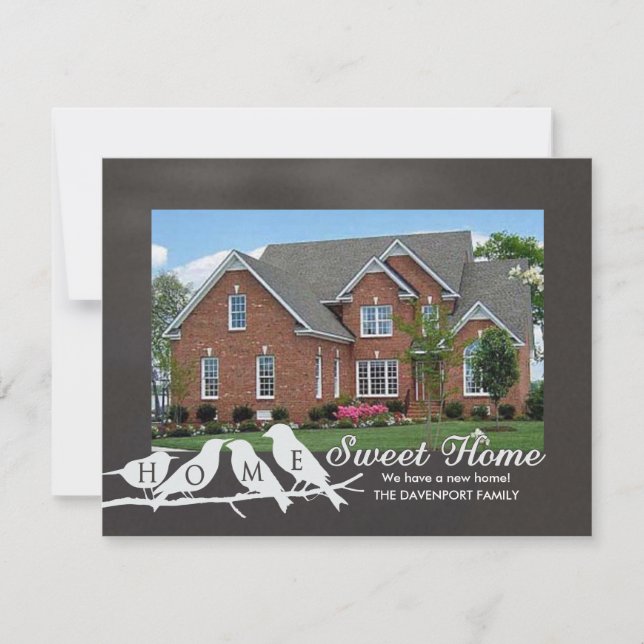 Anuncio Nos hemos mudado - Chalkboard Hogar Dulce Aves (Anverso)