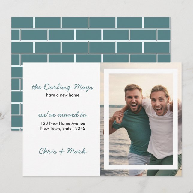 Anuncio Nos hemos mudado de la foto Personalizado de la nu (Anverso / Reverso)