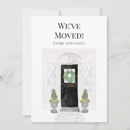 Anuncio Nos hemos mudado de nuevo hogar acuarela puerta ne