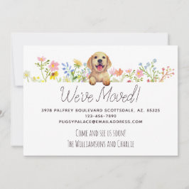 Anuncio ¡Nos hemos mudado! Labrador Puppy Floral Moving