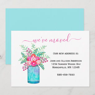 Anuncio Nos hemos mudado Mason Jar Floral Moving