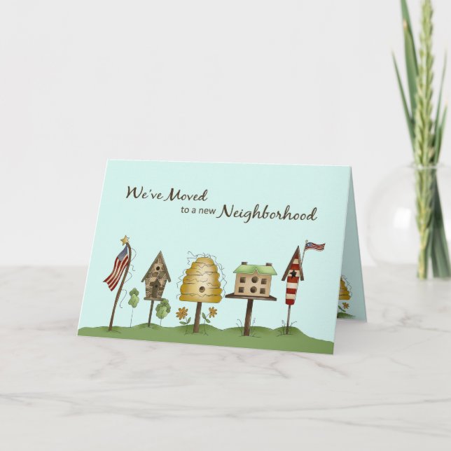 Anuncio Nos hemos mudado / nueva dirección casas de aves y (Anverso)