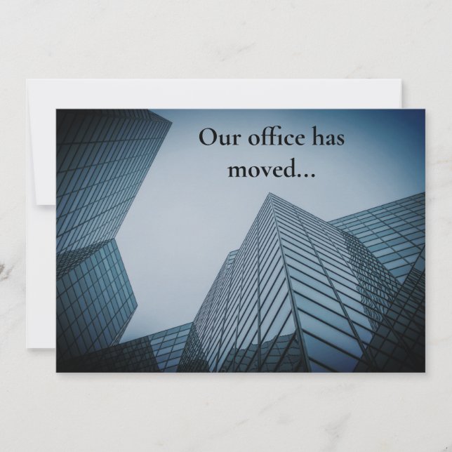 Anuncio Nos hemos mudado Traslado de edificios de oficinas (Anverso)