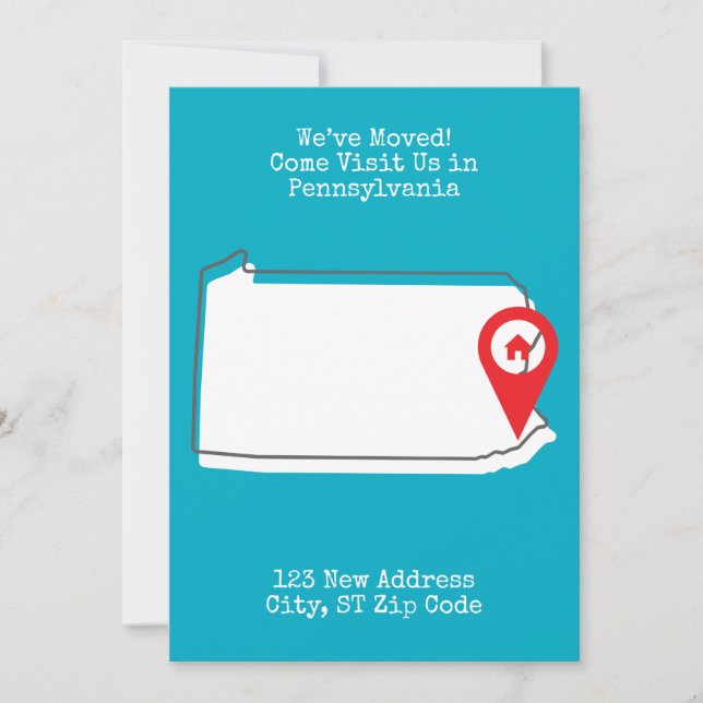 Anuncio ¡Nos hemos mudado! Ven a visitarnos a Pennsylvania (Anverso)