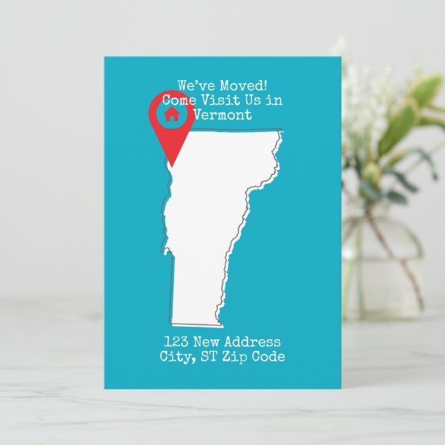 Anuncio ¡Nos hemos mudado! Ven a visitarnos a Vermont (Anverso de pie)