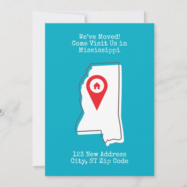 Anuncio ¡Nos hemos mudado! Ven a visitarnos en Mississippi (Anverso)