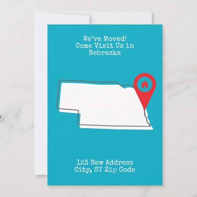 Anuncio ¡Nos hemos mudado! Ven a visitarnos en Nebraska (Anverso)