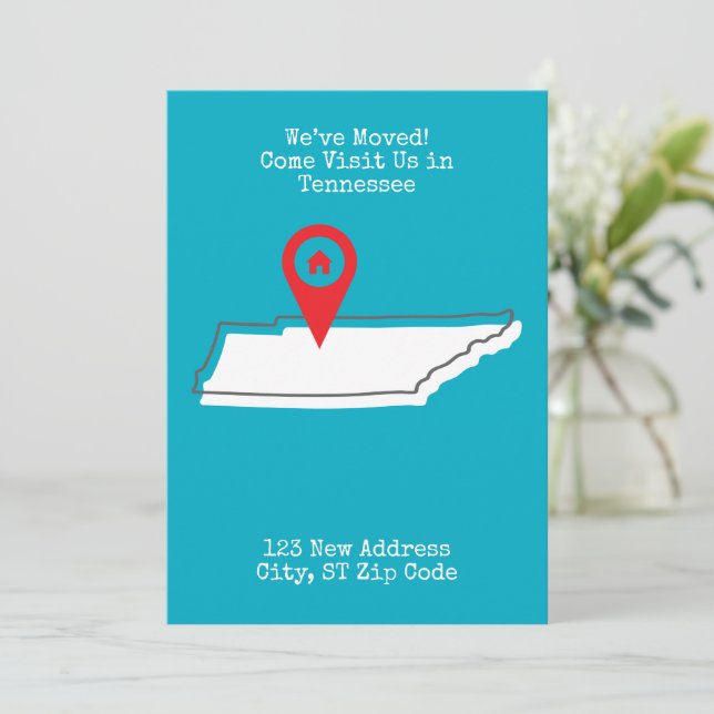 Anuncio ¡Nos hemos mudado! Ven a visitarnos en Tennessee (Anverso de pie)