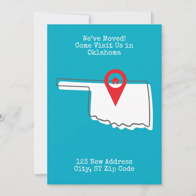 Anuncio ¡Nos hemos mudado! Visítenos en Oklahoma (Anverso)