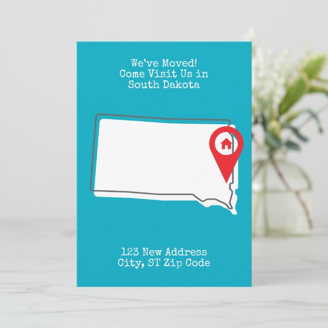 Anuncio ¡Nos Mudamos! Ven a Visitarnos en Dakota del Sur (Anverso de pie)